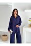 Wide Leg Strawberry Fabric Shirt Suit with Elastic Waist - 4