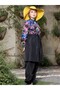 Burkini, 3 pieces, print Portrait, long jacket with zipper, Elastic waistband pants, Cap, Polyester - 2