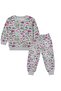 Girls' Patterned Pajama Set 100% Cotton and Stretchy Pajama Set