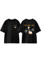 Gym Duck Design Back Printed Cotton Black Oversize t Shirt