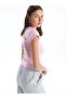 Xside Pink Crew Neck Printed Short Sleeve Women's Crop - 2