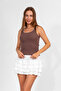 Pack of 2 White/Brown Embroidery Detail 100% Cotton Thick Straped Bluz - 6