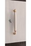 160 mm 1 Pcs Gold Metal Legs Hard Polymer White Handle Cabinet Kitchen - 2