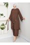 Copy - Women's Stone Detailed Cross Casting Detailed Large Size Ayrobin Fabric Double Suit