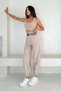 Elastic Waist Fashion Trousers Cream - 2
