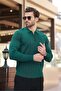 Men's Slim Fit Polo Neck Zippered Ribbed Sweater - 4001 - 5