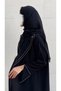 Black abaya with a distinctive formal collar - 4