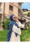 Rossa Pattern Soft Shawl - Cold Blue - 3