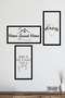 Home Sweet Home Home Is Not a Place It Is Written 3 Piece Wooden Frame Look Mdf Painting Set - 3