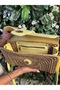 Capri Straw Look Leather Blend Stylish Shoulder Crossbody Bag - 3