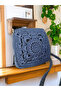 Small Shoulder Bag Knitted with Paper String - 5