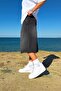 Washable Striped Black Denim Shorts Black - 3