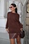 Brown Crew Neck Women's Knitwear Sweater Mg2494 - 3
