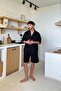 Elastic Waist Linen Shorts Black - 4