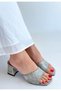 Luart platinum glittery heeled slippers - 3