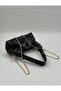 Sequin Chain Strap Detailed Fabric Women's Shoulder Bag - 2