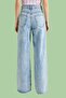 Snow Washed Blue Wide Leg High Waist Jeans - 2