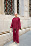 Women's Crew Neck Double Suit Claret Red - 4
