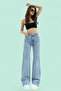 Light Blue Wide Leg Jeans - 2