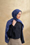Bambu Baroq Patterned Shawl - Navy Blue
