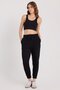 Women's Slim Fit Narrow Strap Square Neck Black Crop - 4