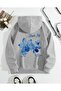 Floral Print Detailed Hooded Sweatshirt with Fleece Inside