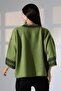Crew Neck Half Sleeve Jacquard Panel Loose Comfortable Stylish Elegant Knitwear Sweater - 5