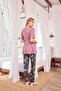 Front Buttoned Patterned Maternity Pajama Set 25123 - 5