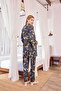 Front Buttoned Patterned Maternity Pajama Set 25123 - 4