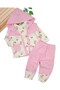 Baby Girl Corduroy Tulip Printed Vest 3 Piece Cute 6-12 Month Baby Set - 2