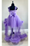 Children's Evening Dress with Tail Ruffles (Lilac) - 2