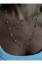 Stainless Steel Mini Zircon Heart D Letter Necklace - 2