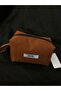 Suede Brown Puff Makeup Bag / Pen Holder - 2