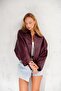 Oversized Bomber Belted Zippered Leather Jacket - 6