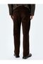 Straight Fit Corduroy Trousers with Normal Waist Chino Pocket Detail - 4