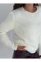 Soft Textured Knitwear Sweater with Feather Detail - 2