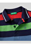 Boy's Striped Polotshirt 1-6 Years Old Navy Blue - 3