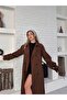 Women's Double Button Stylish and Classic Model Belted Long Trench Coat - 2