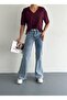 Pearl Sprinkle V-Neck Tee – Maroon - 6