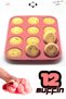 Silicone Muffin and Cupcake Mold 12-Piece Fireproof Non-Stick Flexible and Durable Oven Mold Tray