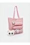 Lcw Accessories Pink Printed Girl's Shoulder Bag with Transparent Pocket - 2