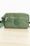 Unisex Army Khaki Wallet, 4 Compartments, Phone Holder, Crinkle Fabric, Crossbody Shoulder Bag, 20X12Cm - 3