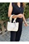 Original Women's Cream 3-Compartment Luxury & Stylish Soft Leather Hand and Shoulder Bag Suitable for Daily Use - 3