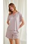 Monamise Short Sleeve Lace Shorts Set 18583 - 2