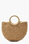 Hand Knitted Straw Bag - Summer Beach and Daily Rattan Bag with Shoulder Strap - 8