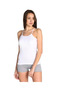 Women's White Tank Top with Rope Straps Flexible 3 Pieces Cotton - 2
