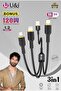 USB C to Multi Charging Cable, 120W 3-in-1 Super Fast Charging Cable, 1.2M Nylon Braided - 4