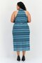 Women Plus Size Stripe Midi Dress, Multicolor - 4