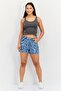 Women Marble Print Denim Shorts, Multicolor - 4