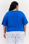 Rosaline By Women Crew Neck Short Sleeves Graphic Print Pajama Top, Blue - 3